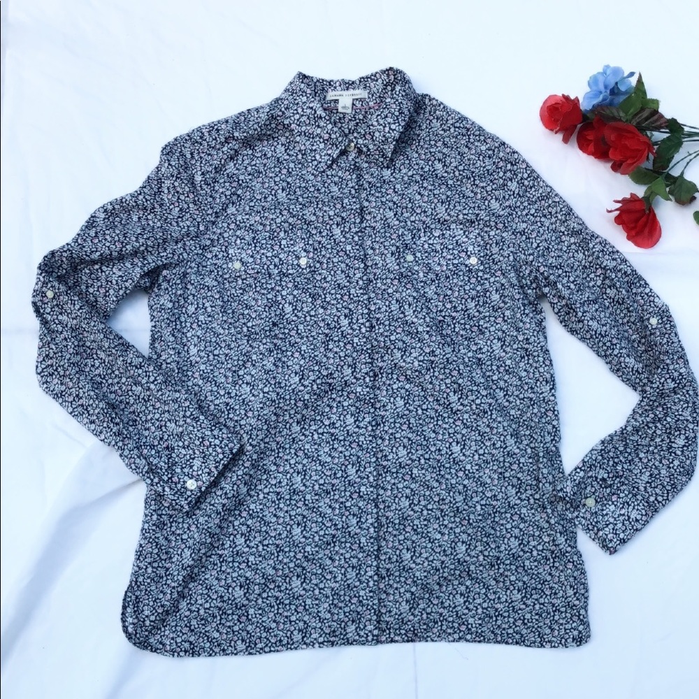 Banana Republic floral print button down shirt